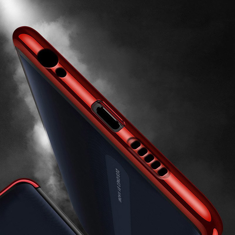 Clear Color gelinis dėklas su metaliniu rėmeliu, skirtas Xiaomi Redmi 8A mėlynai