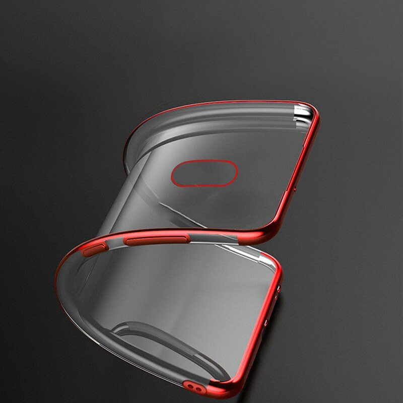 Clear Color gelinis dėklas su metaliniu rėmeliu, skirtas Xiaomi Redmi 8A mėlynai