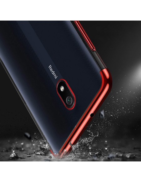 Clear Color dėklas, gelinis dangtelis, dėklas su metaliniu rėmeliu, skirtas Xiaomi Redmi 8A, juodas