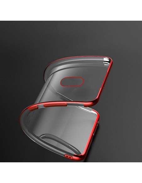 Clear Color dėklas, gelinis dangtelis, dėklas su metaliniu rėmeliu, skirtas Xiaomi Redmi 8A, juodas