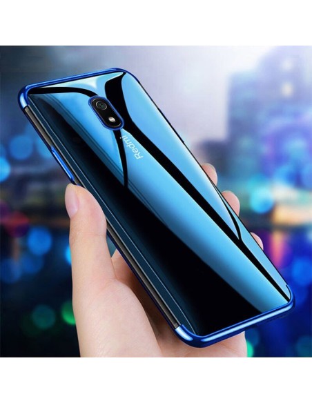 Clear Color dėklas, gelinis dangtelis, dėklas su metaliniu rėmeliu, skirtas Xiaomi Redmi 8A, juodas