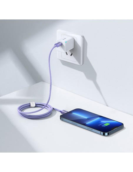 Kabelio laidas greitam įkrovimui ir duomenų perdavimui USB-C iPhone Lightning 20W 1,2m violetinė