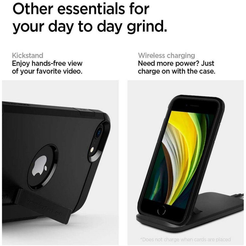 Spigen Tough Armor dėklas iPhone SE 2020 / 2022 - juodas