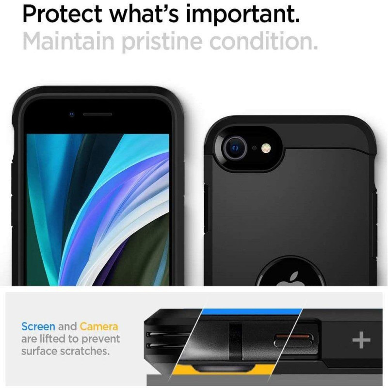 Spigen Tough Armor dėklas iPhone SE 2020 / 2022 - juodas