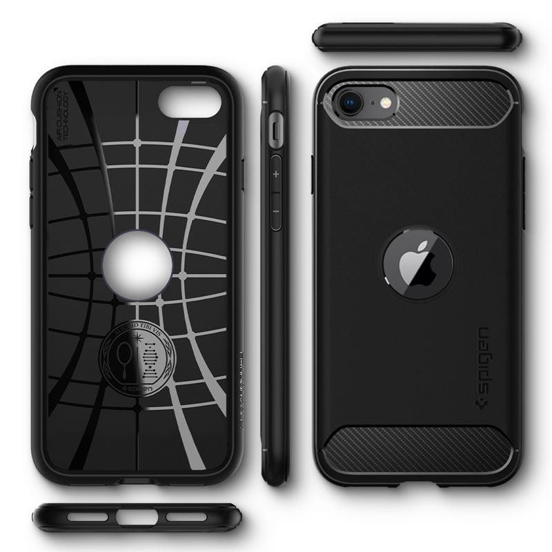 Spigen Rugged Armor dėklas iPhone SE 2020 / 2022 - juodas Spigen Rugged Armor dėklas iPhone SE 2020 / 2022 - juodas