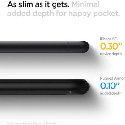 Spigen Rugged Armor dėklas iPhone SE 2020 / 2022 - juodas