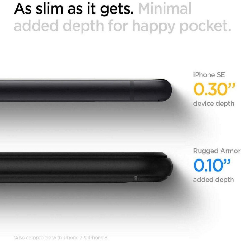 Spigen Rugged Armor dėklas iPhone SE 2020 / 2022 - juodas