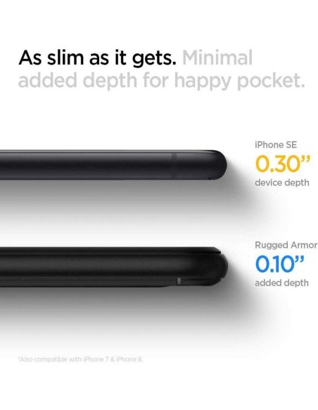 Spigen Rugged Armor dėklas iPhone SE 2020 / 2022 - juodas Spigen Rugged Armor dėklas iPhone SE 2020 / 2022 - juodas