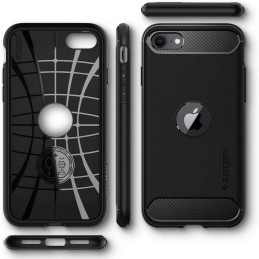 Spigen Rugged Armor dėklas iPhone SE 2020 / 2022 - juodas