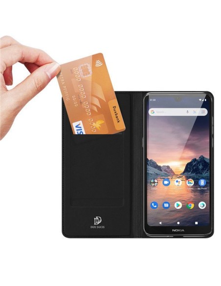 DUX DUCIS Skin Pro dėklo dėklo dėklas su atvartu, skirtas Nokia 1.3 juodas