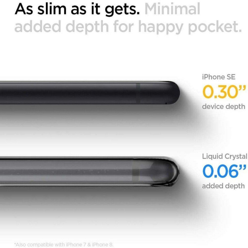 Spigen skystųjų kristalų dėklas, skirtas iPhone 7 / 8 / SE 2020 / 2022 - skaidrus