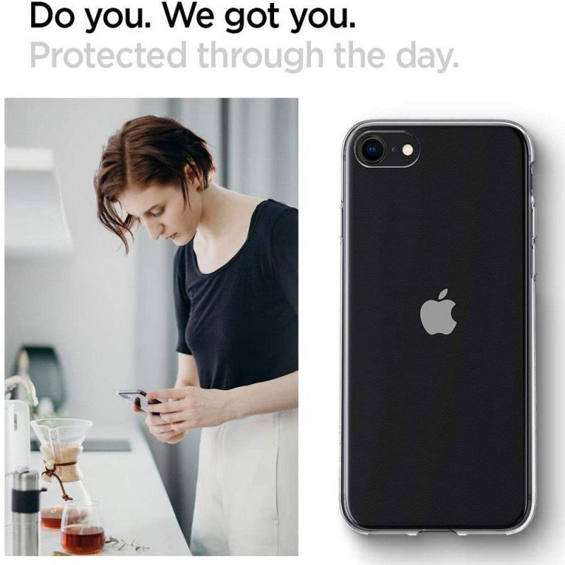 Spigen skystųjų kristalų dėklas, skirtas iPhone 7 / 8 / SE 2020 / 2022 - skaidrus
