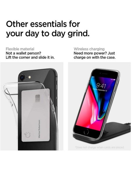 Spigen skystųjų kristalų dėklas, skirtas iPhone 7 / 8 / SE 2020 / 2022 - skaidrus Spigen skystųjų kristalų dėklas, skirtas iPhone 7 / 8 / SE 2020 / 2022 - skaidrus