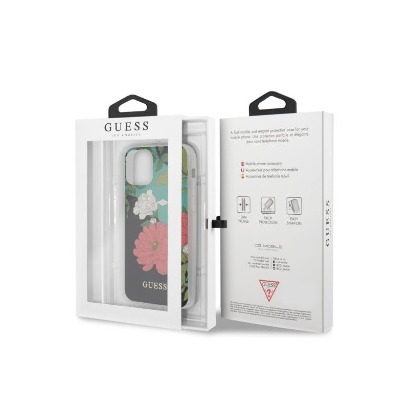 Guess N.1 Flower Collection dėklas, skirtas iPhone 11 Pro - juodas