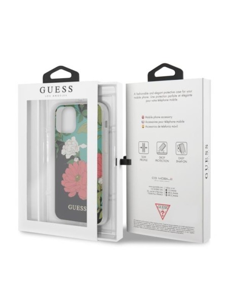Guess N.1 Flower Collection dėklas, skirtas iPhone 11 Pro - juodas
