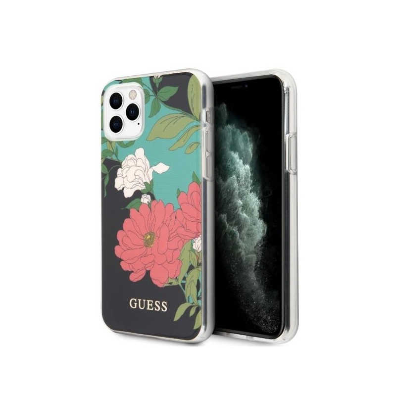 Guess N.1 Flower Collection dėklas, skirtas iPhone 11 Pro Max - juodas Guess N.1 Flower Collection dėklas, skirtas iPhone 11 Pro Max - juodas