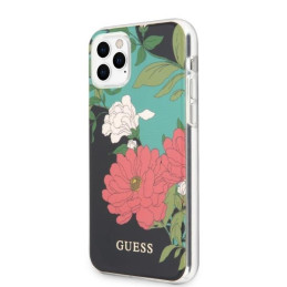 Guess N.1 Flower Collection dėklas, skirtas iPhone 11 Pro Max - juodas