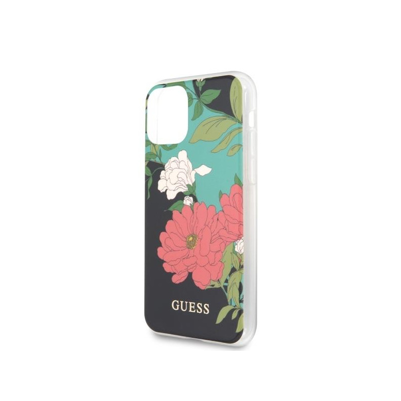 Guess N.1 Flower Collection dėklas, skirtas iPhone 11 Pro Max - juodas