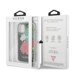 Guess N.1 Flower Collection dėklas, skirtas iPhone 11 Pro Max - juodas