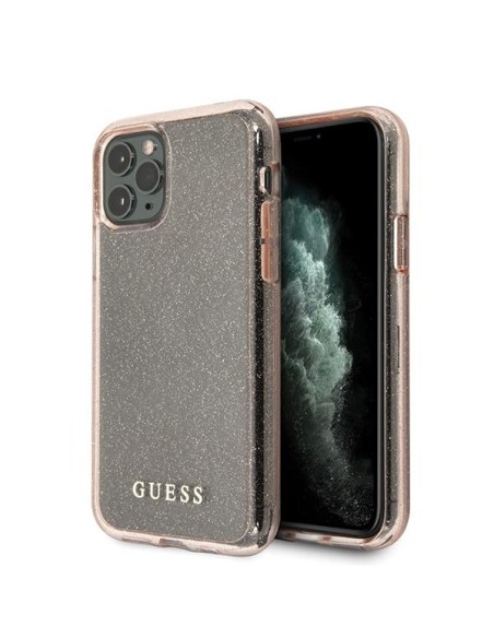 Guess Glitter dėklas iPhone 11 Pro - rožinis Guess Glitter dėklas iPhone 11 Pro - rožinis