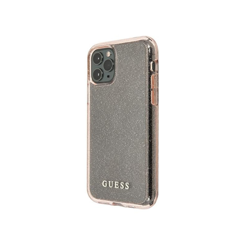 Guess Glitter dėklas iPhone 11 Pro - rožinis