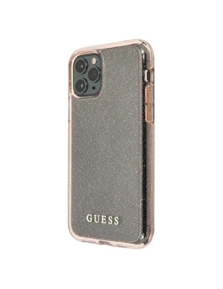 Guess Glitter dėklas iPhone 11 Pro - rožinis Guess Glitter dėklas iPhone 11 Pro - rožinis