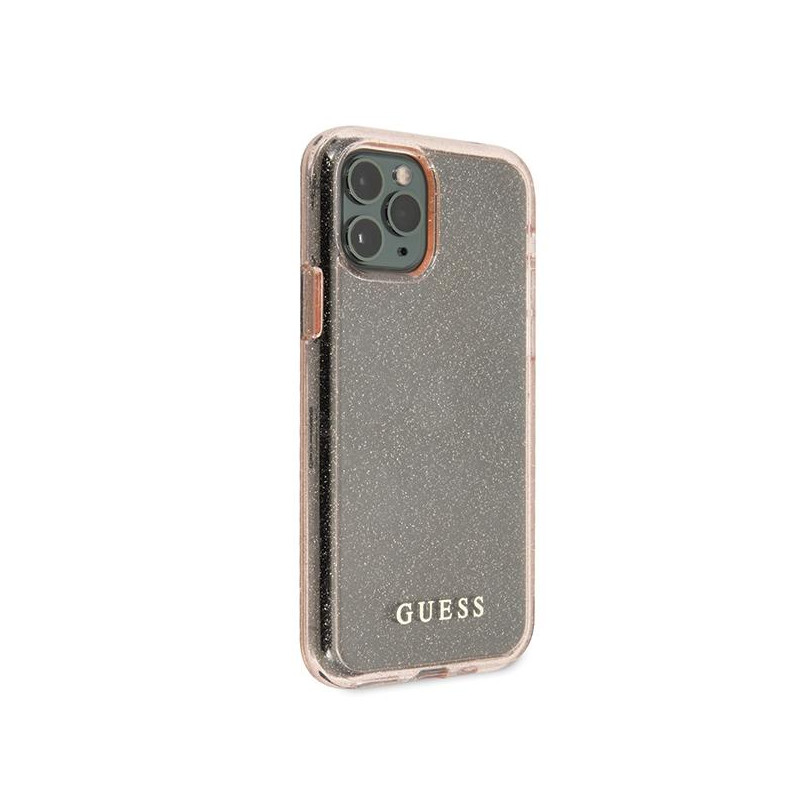 Guess Glitter dėklas iPhone 11 Pro - rožinis