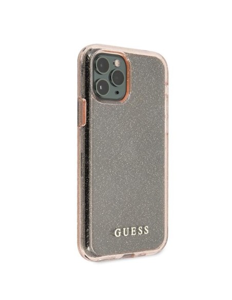 Guess Glitter dėklas iPhone 11 Pro - rožinis Guess Glitter dėklas iPhone 11 Pro - rožinis