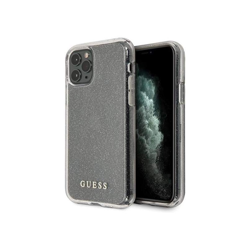 Guess Glitter dėklas iPhone 11 Pro - sidabrinis Guess Glitter dėklas iPhone 11 Pro - sidabrinis