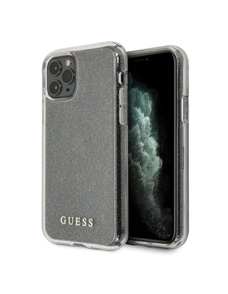 Guess Glitter dėklas iPhone 11 Pro - sidabrinis Guess Glitter dėklas iPhone 11 Pro - sidabrinis