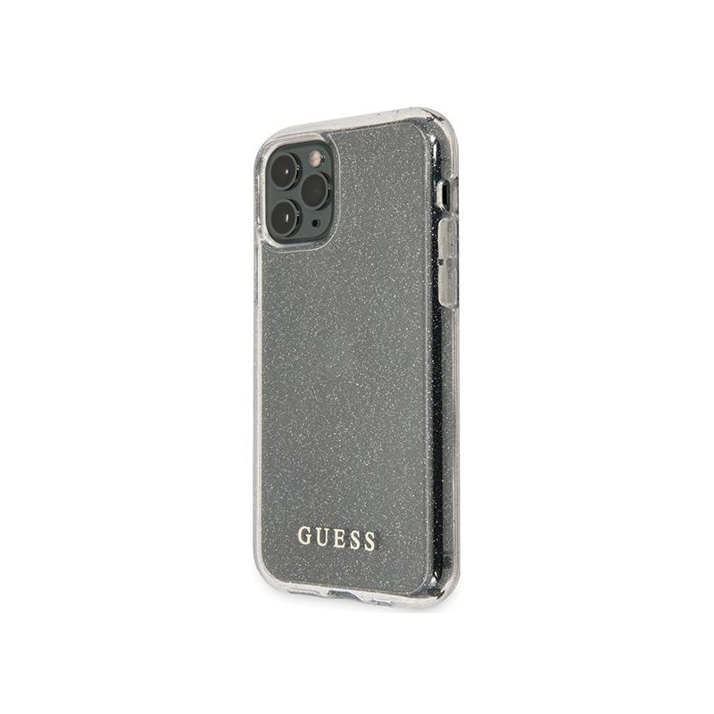 Guess Glitter dėklas iPhone 11 Pro - sidabrinis