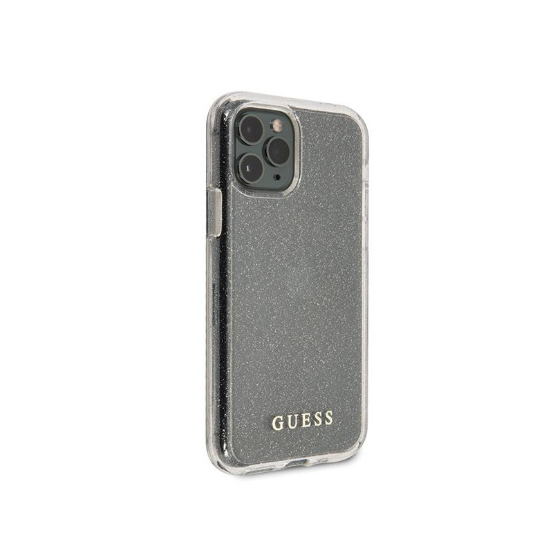 Guess Glitter dėklas iPhone 11 Pro - sidabrinis