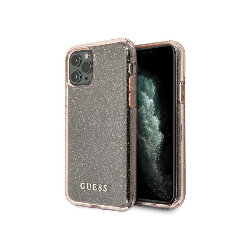 Guess Glitter dėklas iPhone 11 Pro Max - rožinis Guess Glitter dėklas iPhone 11 Pro Max - rožinis