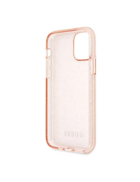 Guess Glitter dėklas iPhone 11 Pro Max - rožinis Guess Glitter dėklas iPhone 11 Pro Max - rožinis