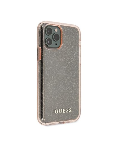 Guess Glitter dėklas iPhone 11 Pro Max - rožinis Guess Glitter dėklas iPhone 11 Pro Max - rožinis