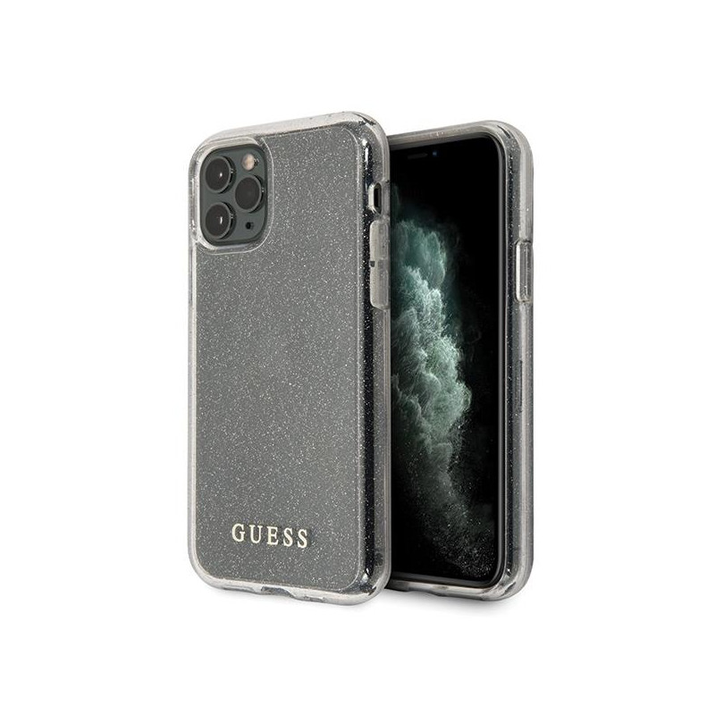 Guess Glitter dėklas iPhone 11 Pro Max - sidabrinis Guess Glitter dėklas iPhone 11 Pro Max - sidabrinis