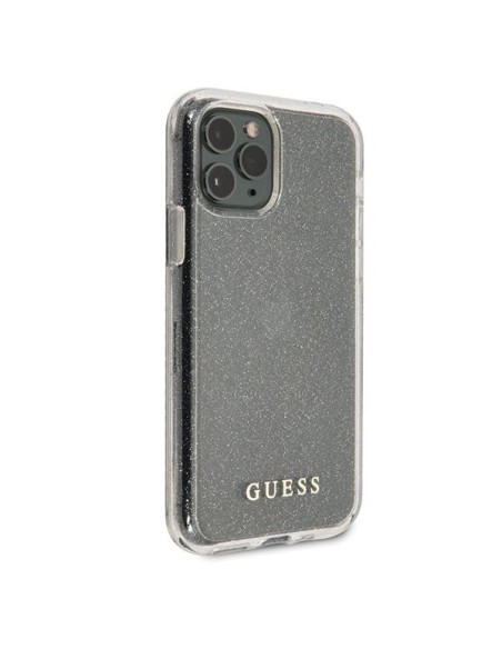 Guess Glitter dėklas iPhone 11 Pro Max - sidabrinis
