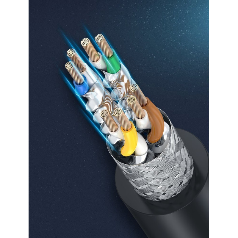 Patchcord kabelis Ethernet tinklo kabelis RJ45 Cat 8 T568B 3m
