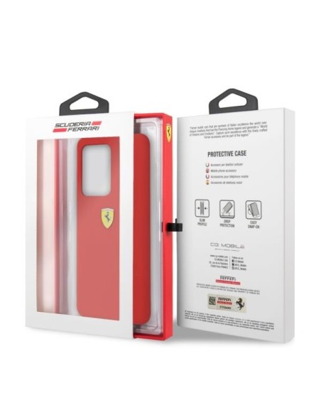 Ferrari silikoninis dėklas Samsung Galaxy S20 Ultra - raudonas Ferrari silikoninis dėklas Samsung Galaxy S20 Ultra - raudonas