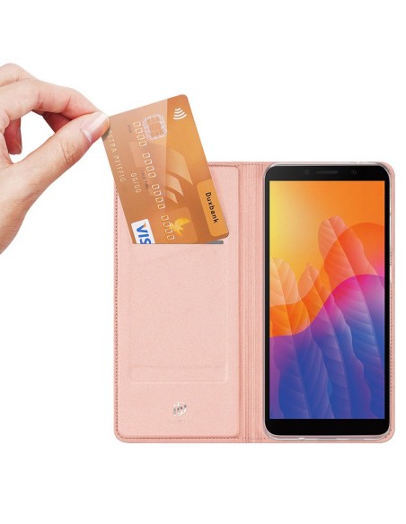 DUX DUCIS Skin Pro dėklo dėklo dangtelis su atvartu Huawei Y5p rožinės spalvos DUX DUCIS Skin Pro dėklo dėklo dangtelis su atvartu Huawei Y5p rožinės spalvos