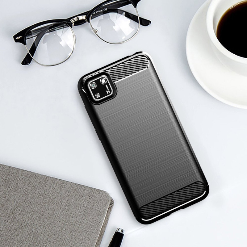 Carbon Case lankstus Huawei Y5p dangtelis juodas