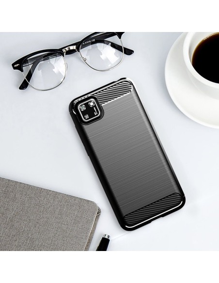 Carbon Case lankstus Huawei Y5p dangtelis juodas Carbon Case lankstus Huawei Y5p dangtelis juodas
