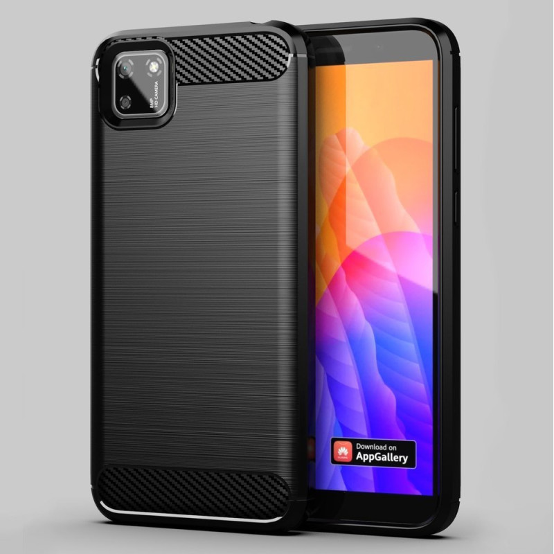 Carbon Case lankstus Huawei Y5p dangtelis juodas