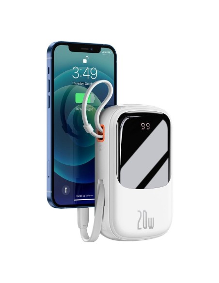 Greito įkrovimo maitinimo blokas 20000mAh 20W QC-PD-SCP-FCP kabelis iPhone Lightning White Greito įkrovimo maitinimo blokas 20000mAh 20W QC-PD-SCP-FCP kabelis iPhone Lightning White
