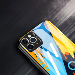 Spalvoto stiklo dėklas, dangtelis, grūdinto stiklo perdanga su fotoaparato dangteliu, skirta iPhone 11 Pro Max 1 modeliu...