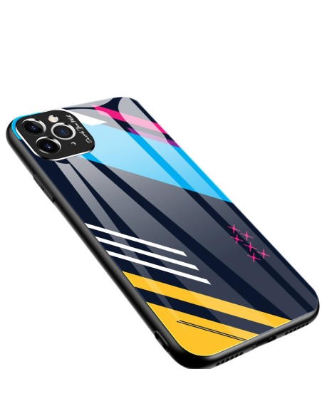 Spalvotas stiklas Dėklo dangtelis grūdintas stiklas su fotoaparato dangteliu, skirtas iPhone 11 Pro Max 2 modeliui