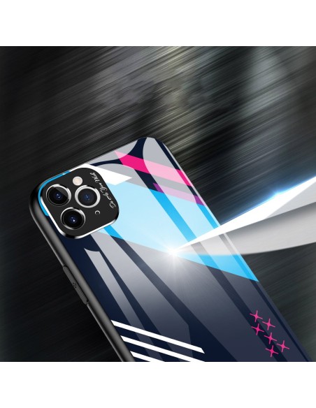 Spalvotas stiklas Dėklo dangtelis grūdintas stiklas su fotoaparato dangteliu, skirtas iPhone 11 Pro Max 2 modeliui