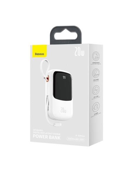 Greito įkrovimo maitinimo blokas 20000mAh 20W QC-PD-SCP-FCP kabelis iPhone Lightning White Greito įkrovimo maitinimo blokas 20000mAh 20W QC-PD-SCP-FCP kabelis iPhone Lightning White