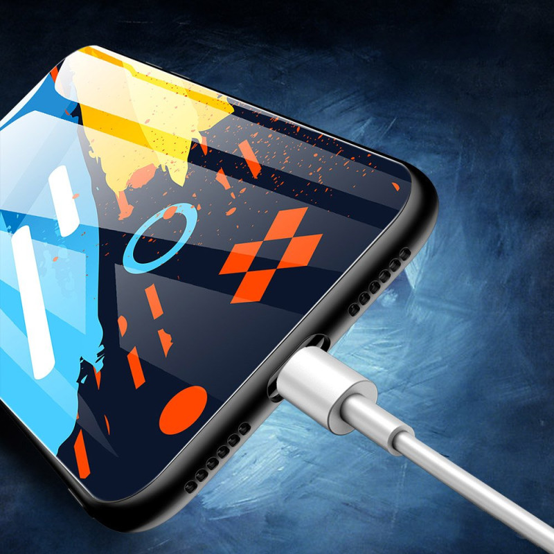 Spalvotas stiklas Dėklo dangtelis grūdintas stiklas su fotoaparato dangteliu, skirtas iPhone 11 Pro Max 2 modeliui