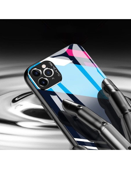 Spalvotas stiklas Dėklo dangtelis grūdintas stiklas su fotoaparato dangteliu, skirtas iPhone 11 Pro Max 2 modeliui